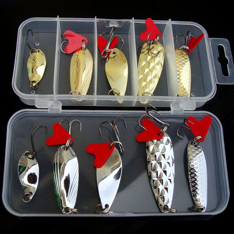 SHINOBASS Muỗng Gewang killer Sebarau / Kelah / Pakwan Kim Loại Mồi Câu Cá Bộ Thìa Bass Crank Mồi Nước Mồi Móc + Hộp Giải Quyết