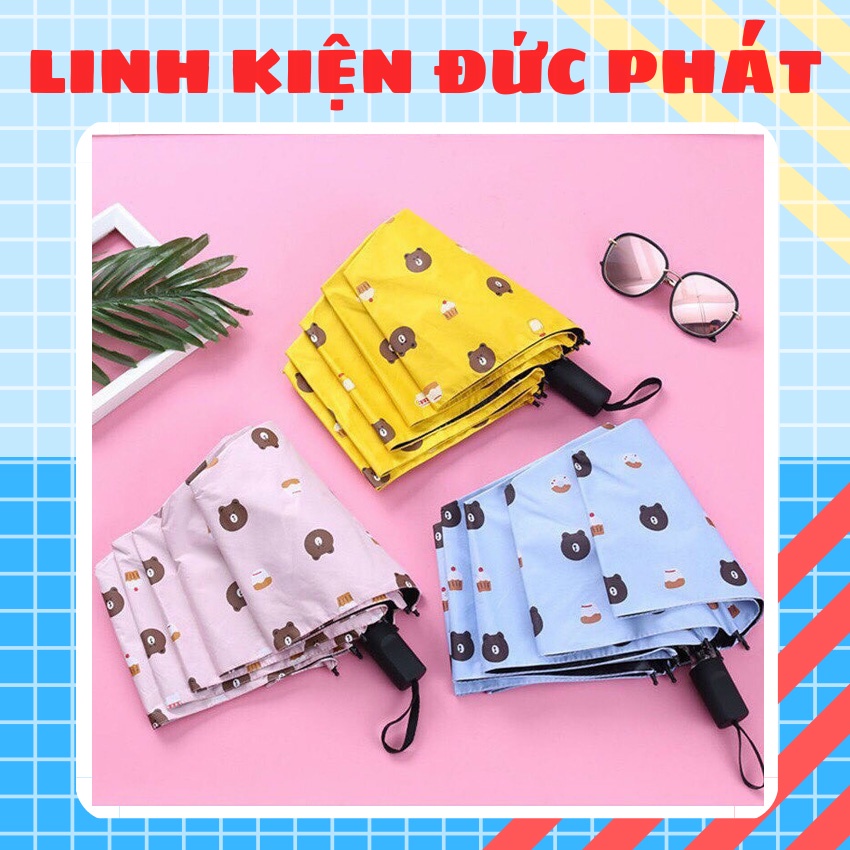 Ô Dù Đi Mưa, Đi Nắng Gấp Gọn Hình Gấu Dễ Thương