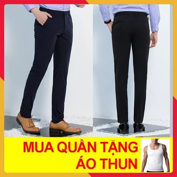 Quần Tây Nam 💖FREESHIP💖 [ Tặng Kèm ÁO THUN ] Quần Tây, Quần Âu Nam Đẹp dáng côn vải cao cấp co giãn