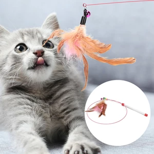 Gậy Trêu Mèo Đính Lông Vũ Bằng Sợi Thép Có Thể Uốn Cong Dễ Thương Cho Mèo