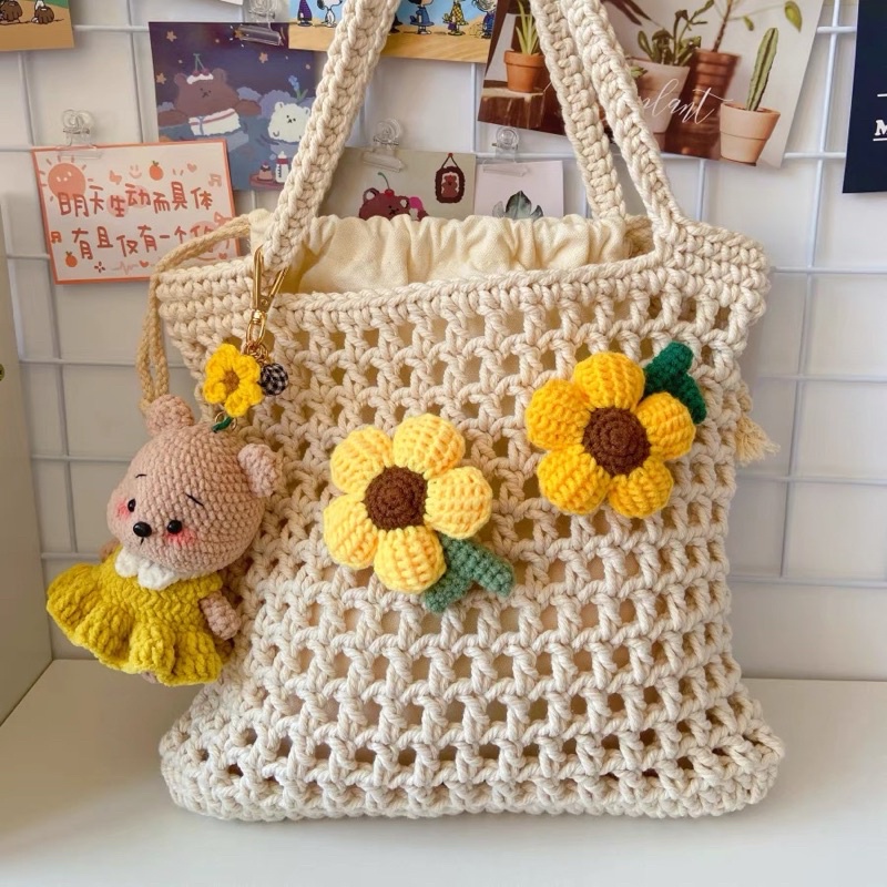 Túi len handmade kèm móc khoá | Shopee Việt Nam