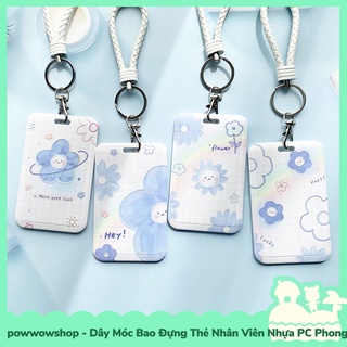 [Sẵn VN - Hỏa Tốc] Dây Móc Bao Đựng Thẻ Nhân Viên Nhựa PC Mẫu Ocean Sun Flowers Hoa Biển Xanh