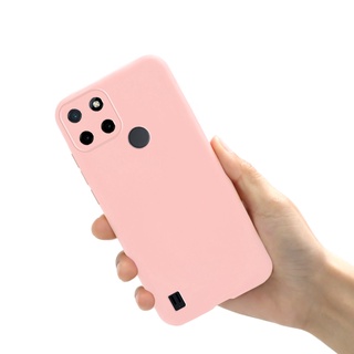 Ốp điện thoại mềm màu trơn đơn giản thời trang cho Oppo Realme C21Y 6.5 Inch