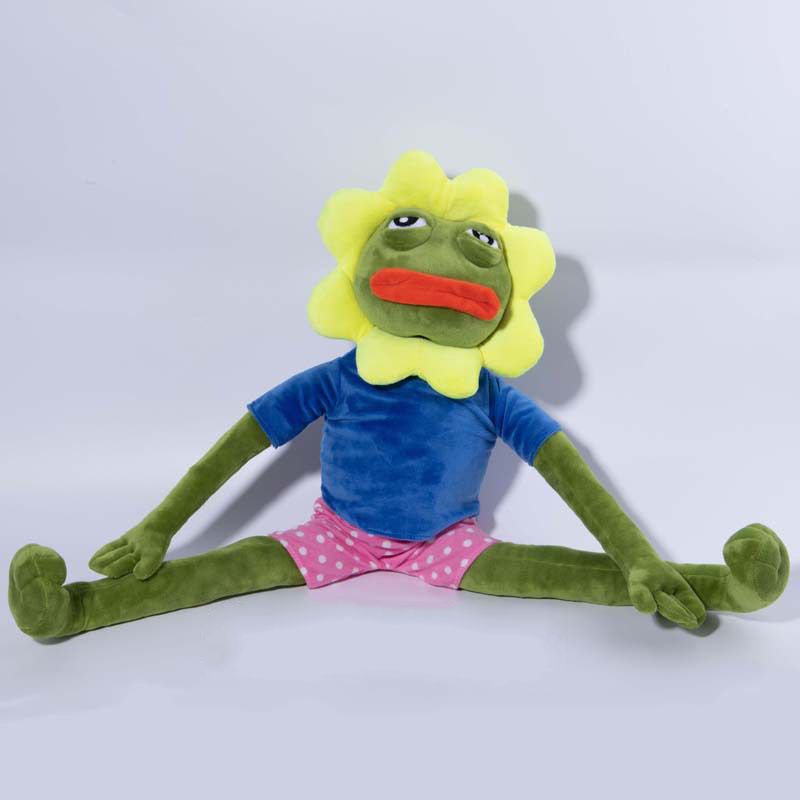Đồ chơi búp bê nhồi bông ếch Pepe và hoa hướng dương 80cm trang trí làm quà tặng cho bé