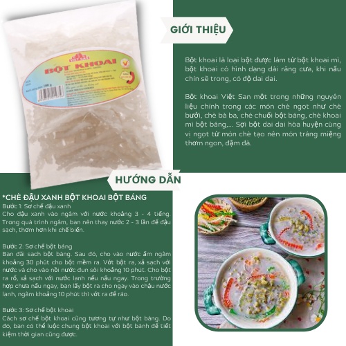 Bột Khoai Bột Báng Cốm Dẹp Việt San 100g/150g - Nguyên Liệu Nấu Chè Truyền Thống Dẻo Dai Thơm Ngon