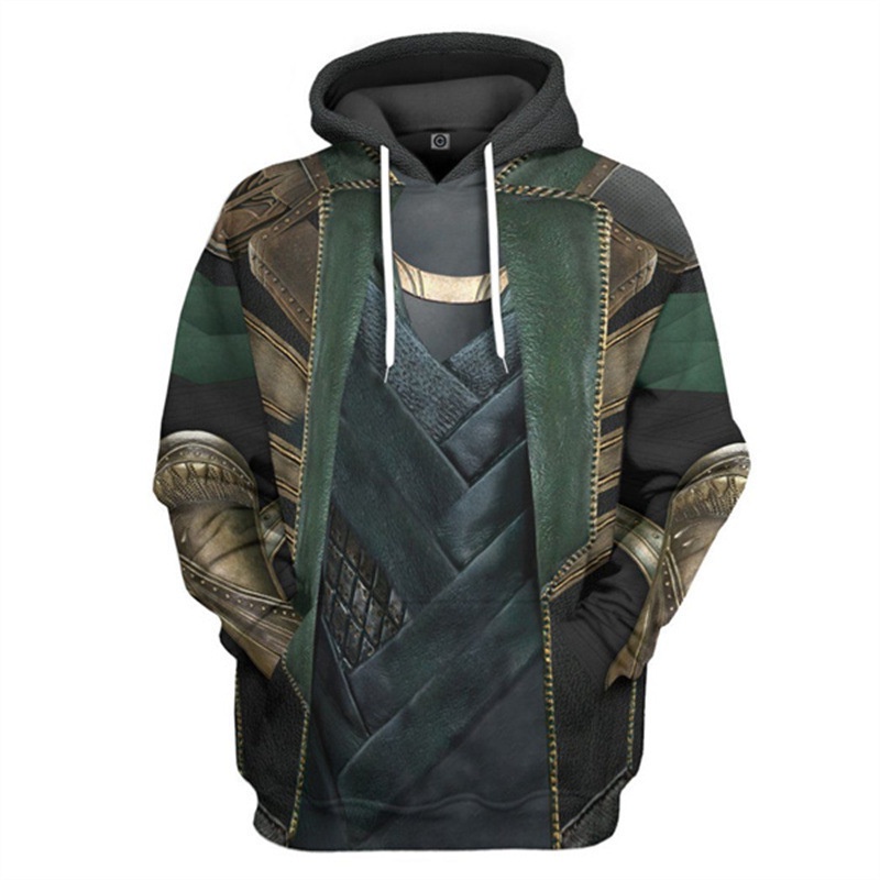 Loki Áo len siêu anh hùng Áo khoác ngoài in 3D Áo khoác unisex
