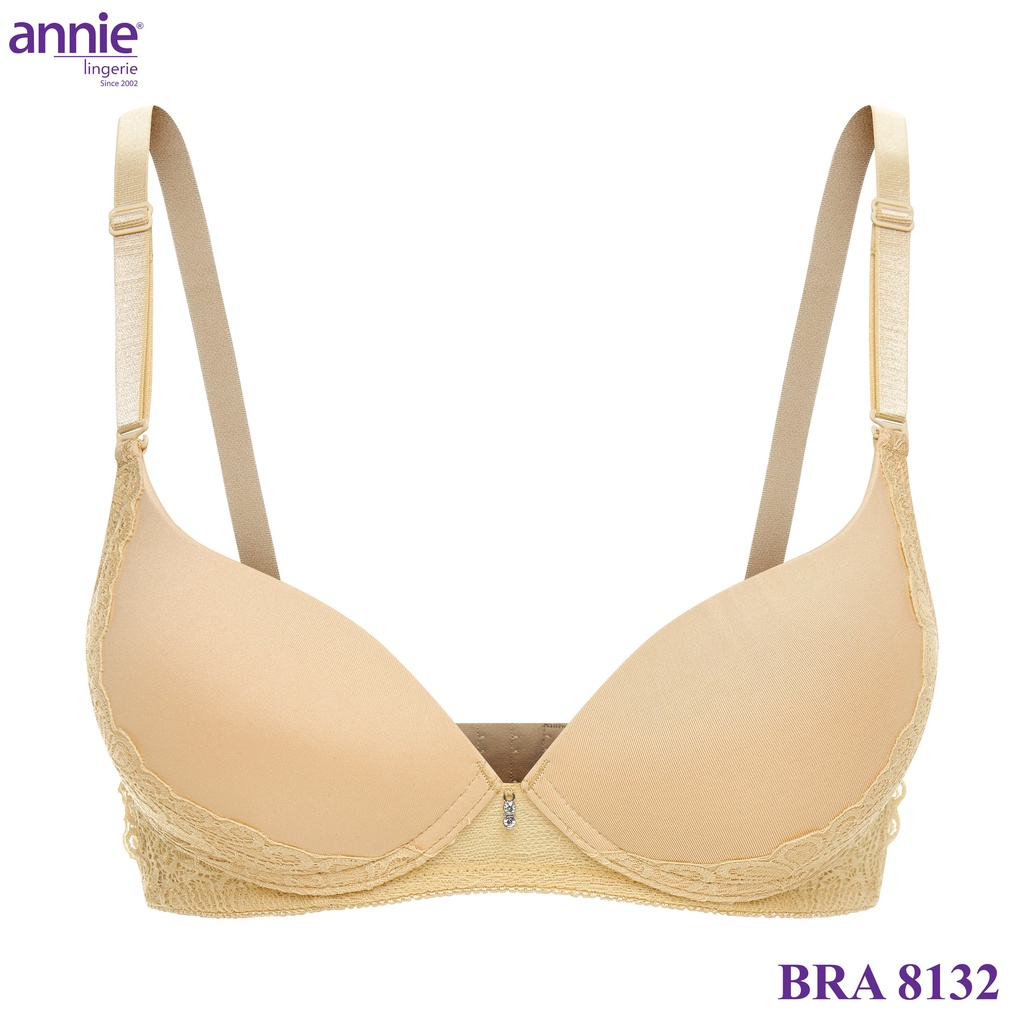 annie Áo Ngực Trơn không gọng bản to 3 móc tạo dáng lưng thon Cub B  Nâng Ngực Nhẹ BRA8132B