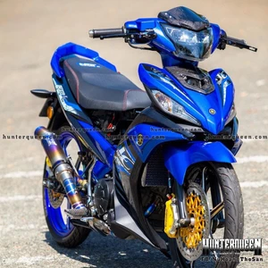 Tem LC135 đen xanh dán Exciter 135 đời 2011-2014. Mẫu Decal 2019 Malaysia