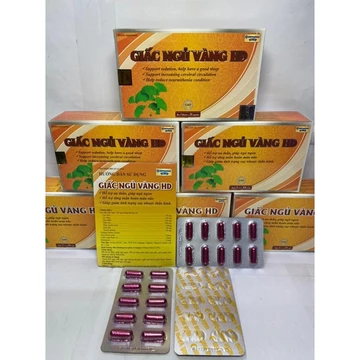 Viên uống GIẤC NGỦ VÀNG HD hỗ trợ thần kinh, giúp ngủ ngon – Hộp 30 viên