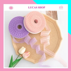 Duy Băng Ren Gân GIữa Bản 2.5cm Trang Trí Gói Hoa, Decor Hộp Quà, Phụ Kiện xinh xắn