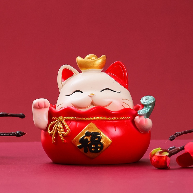 Decor mèo thần tài tách set, trang trí taplo ô tô vô cùng đáng yêu ,  hoặc để bàn làm việc có tặng kèm sáp thơm