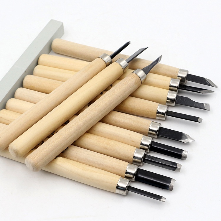 Bộ 10 Dao Đục Điêu Khắc Gỗ Thiết Kế Mới