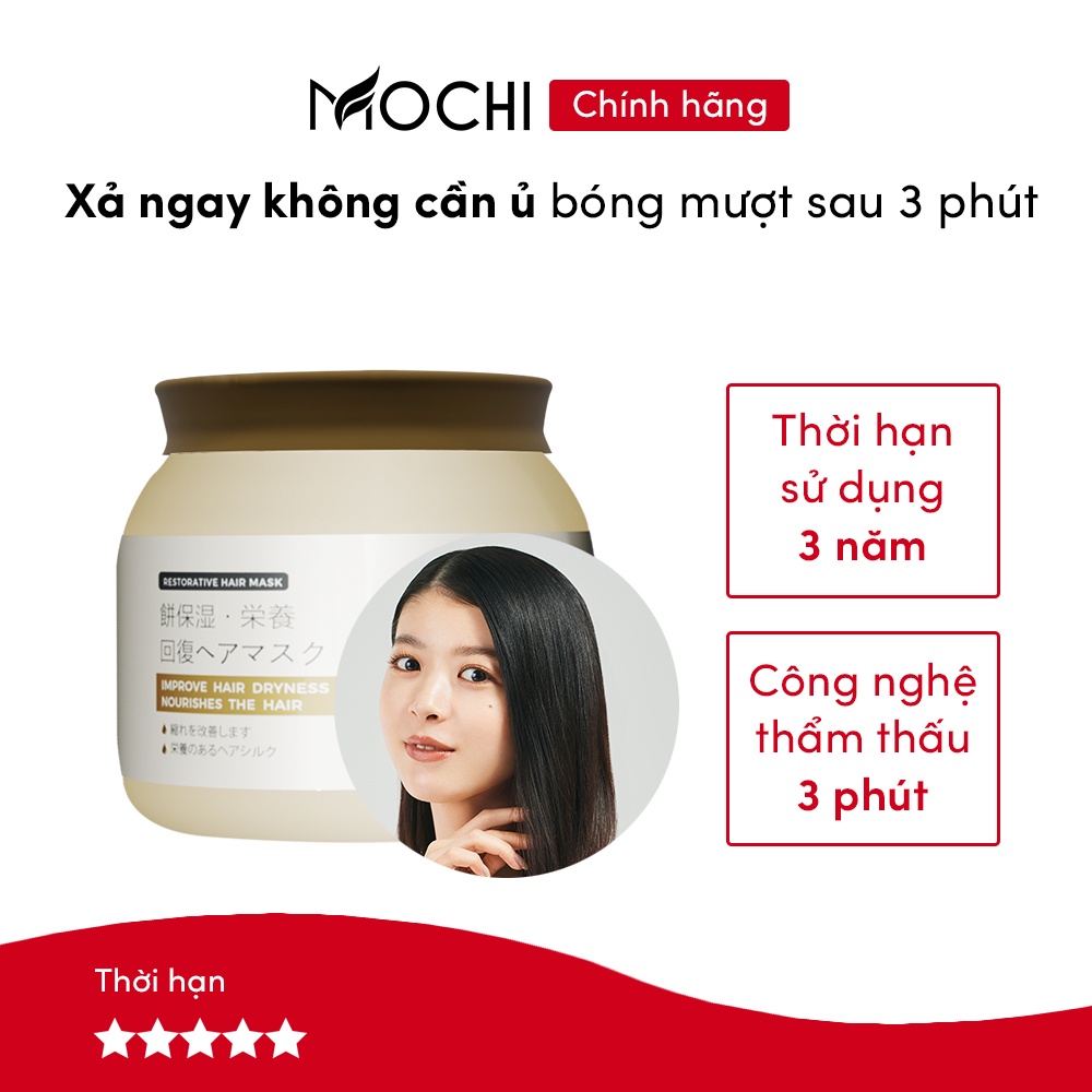 Mặt nạ dưỡng tóc Mochi Nhật Bản 500ml - Phục hồi chuyên sâu, bóng mượt, hết gãy rụng sau 3 phút