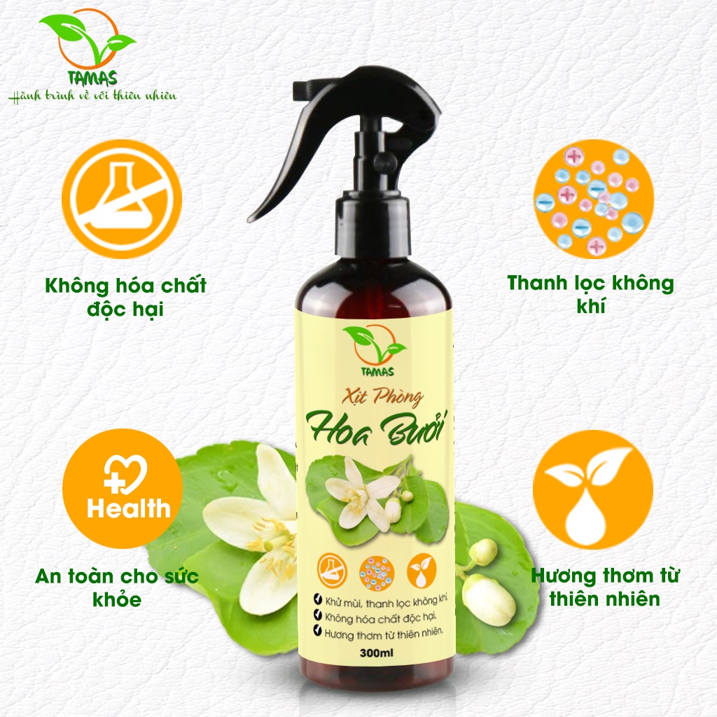 Mô tả Xịt Thơm Phòng Hương Hoa Bưởi 50ml-300ml TAMAS, Khử Mùi, Làm Thơm Phòng, Xua Đuổi Côn Trùng - 1