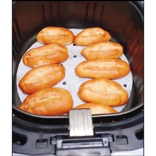 Set 100 giấy nến đục lỗ cho nồi chiên không dầu - lót nướng bánh, bánh bao tiện lợi