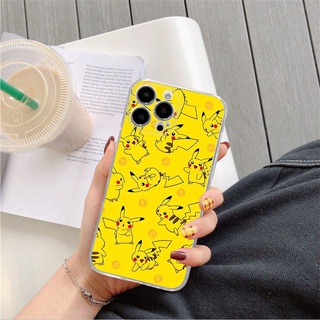 Ốp điện thoại trong suốt Pikachu màu vàng cho iPhone 16 15 14 13 12 11 Pro Promax 14Plus mini X XS XR XSMAX 6 6s 5 5S 6plus / 6splus 7 8 SE2020 7plus / 8Plus TPU Soft Cover QMZT