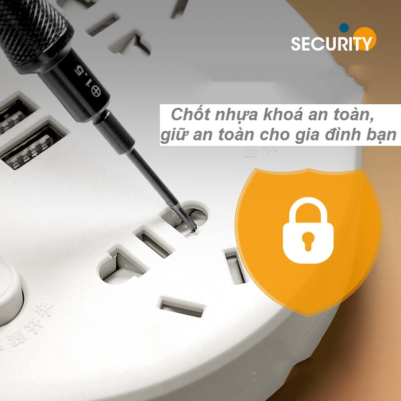 Mô tả Ổ cắm điện đa năng tròn HOKU tích hợp sạc USB, kèm giá để và điện thoại, chịu tải lớn dây dài 2,5m - OCD05 - 9