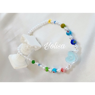 Vòng cổ nữ hạt nhựa - mặt cười hình trái tim