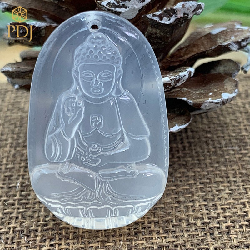 Ảnh Mặt phật bản mệnh A Di Đà - tuổi Tuất, tuổi Hợi - tặng kèm dây dù đeo và hộp đựng - M000086 - Trang sức PDJ 1