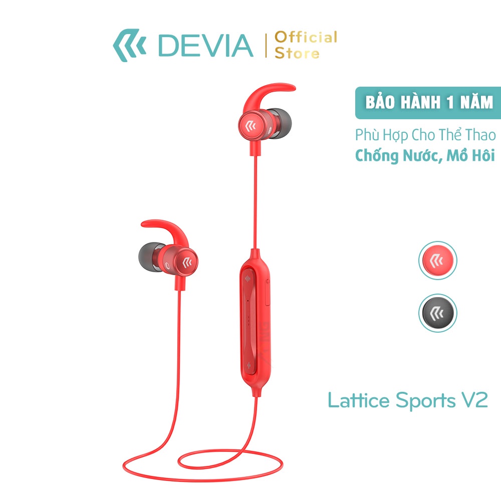 Tai nghe bluetooth không dây nhét tai Thể thao DEVIA Lattice sport pin sử dụng liên tục 4h hàng chính hãng có bảo hành