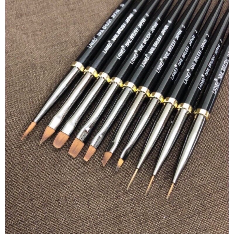 Bộ cọ 10 cây Lawei nhật bản nail brush Japan cọ vẽ móng cọ nét cọ