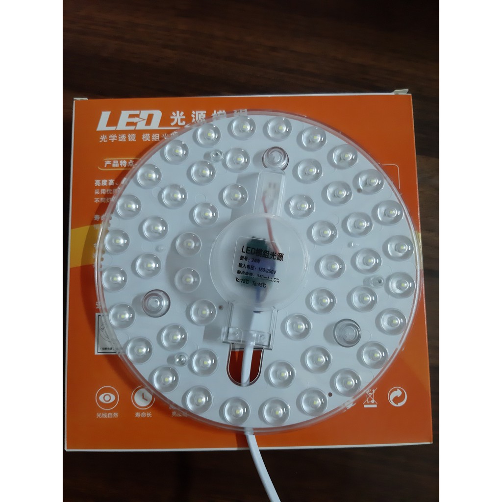 Vỉ led tròn 12w/18w/24w 220v 3 chế độ ánh sáng bọc thấu kính dùng thay ...