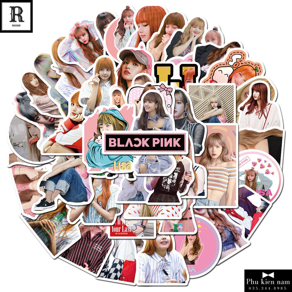 Sticker PVC Black pink Lisa 50 Hình ST110 - Stickers Chống nước Dán Mũ ...