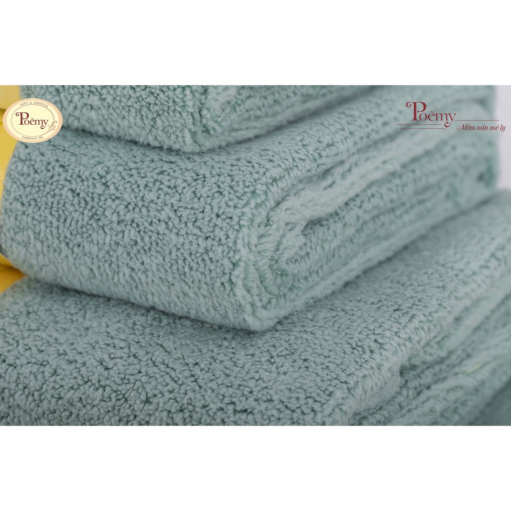 Ảnh Khăn mặt vuông Poemy Sọc Gân kt 29x29 - Mầu xanh lạnh 3