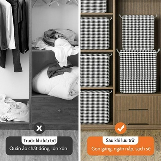 Túi đựng chăn kẻ caro,đựng quần áo cỡ lớn,túi đựng đồ gấp gọn chống nước thông minh { H }