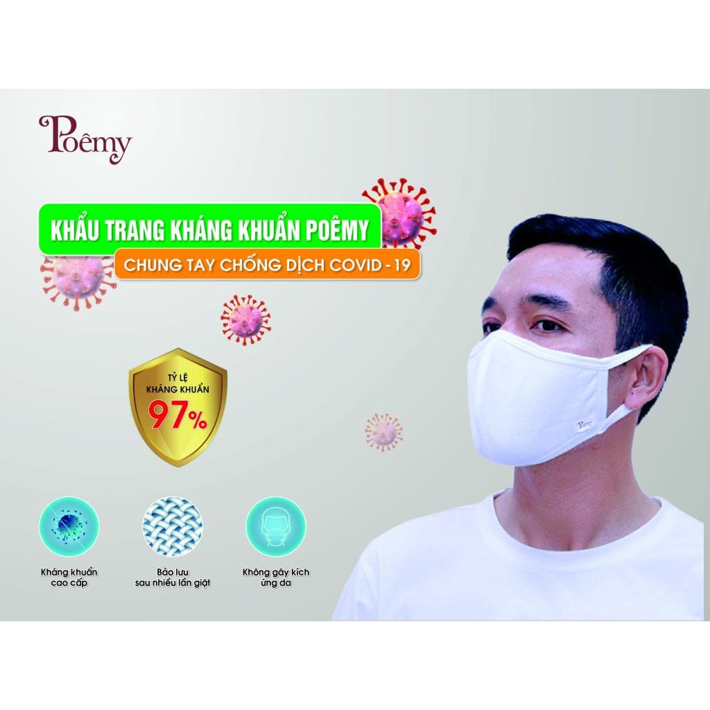 Ảnh Bảo hộ lao động - Khẩu trang phổ thông vải kháng khuẩn Poêmy 4