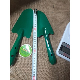 1 Xẻng Inox Phun Sơn Xanh, Cán Liền, Bền Chắc Làm Vườn, Xới Đất Vừa Tay