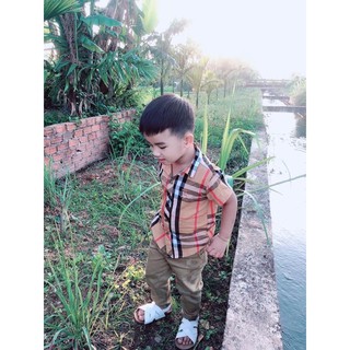 Áo sơ mi kẻ bbr cộc tay mùa hè cho bé trai từ 1- 6 tuổi ( 6-22kg) phương kid