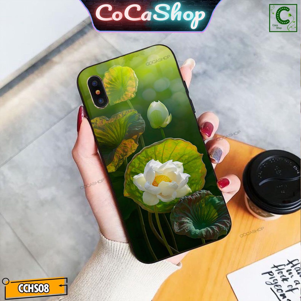 Ốp lưng iphone mặt kính in hình siêu đẹp  - Đóa sen trắng tinh khôi - 6/6plus/6s/6splus/7/7plus/8/8plus/x/.....