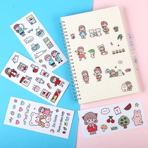 Set 10/5 Sticker Dán Trang Trí Thủ Công Cho Điện Thoại/ Nhật Ký Hình Cô Bé Đáng Yêu - Văn Phòng Phẩm Sáng Tạo