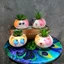 DARON Chậu Hoa Mèo Sáng Tạo Hoa Trồng Vật Trang Trí Handmade Gốm Sứ Phụ Kiện Cây Cảnh