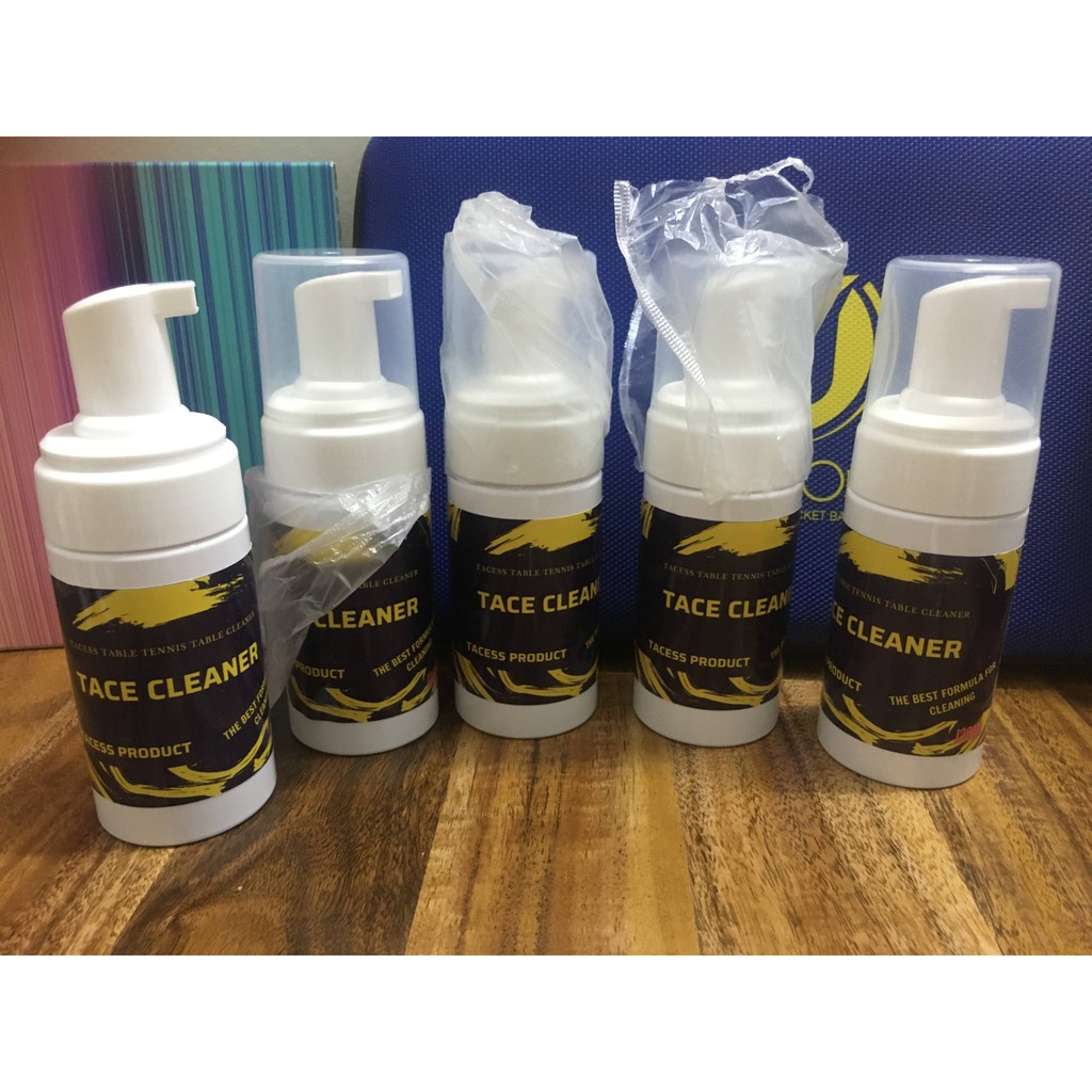 [Xỉ, lẻ, CTV] Chai vệ sinh mặt vợt dạng bọt Tace cleaner [Tặng kèm mút lau E-lian xanh]