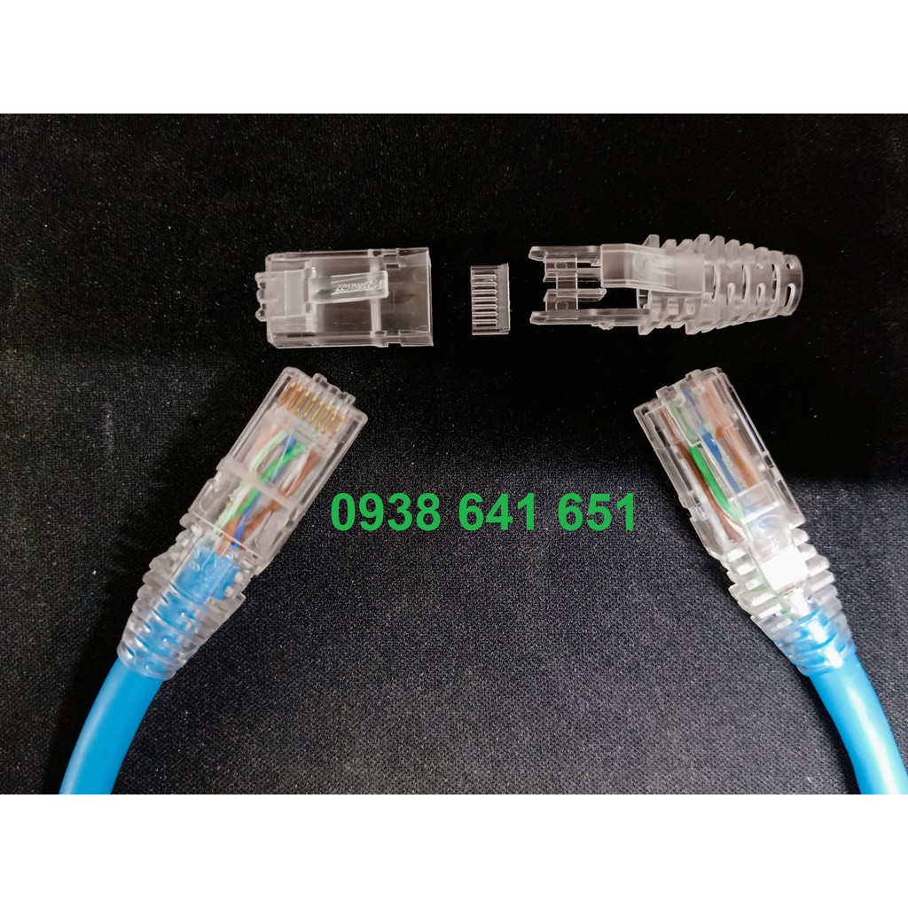 Bộ Patch cord RJ45 kèm đầu boot AMP/Commscope chính hãng cho cáp Ca5e ...