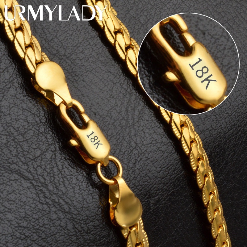 Urmylady S925 Bạc 6mm Full Sideways Vòng Cổ 8 / 18 / 20 / 24 Inch Dây Xích Dành Cho Nữ Thời Trang Cưới Đính Hôn Trang Sức