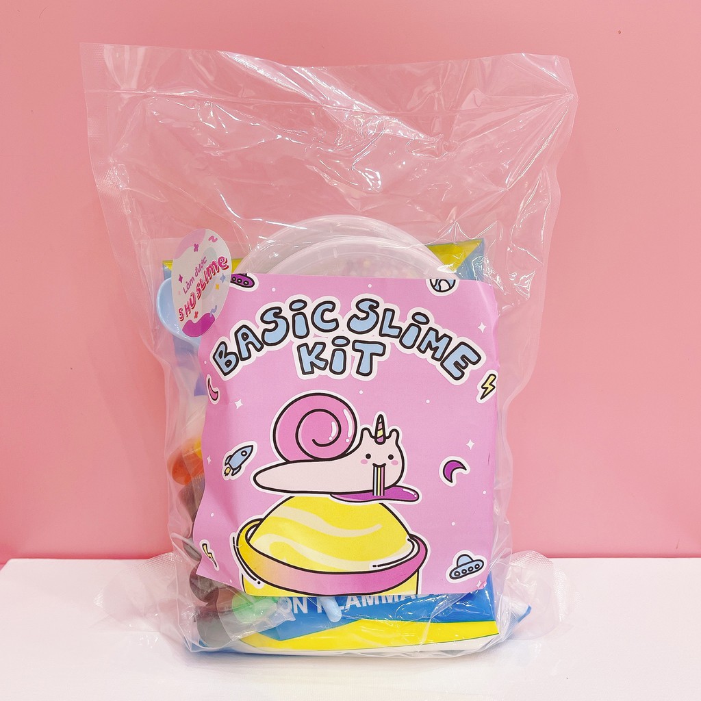 Bộ kit làm slime Ốc Sên - Basic slime - Butter slime- Clear slime - Đầy đủ dụng cụ