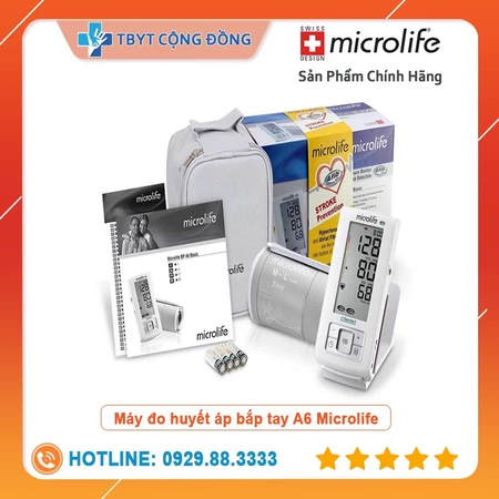 Máy Đo Huyết Áp Bắp Tay: Microlife A6 Basic (CẢNH BÁO ĐỘT QUỴ)