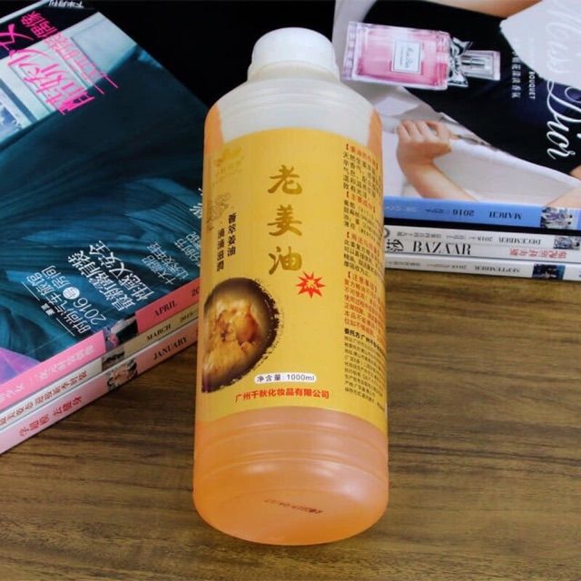 Dầu gừng nóng massage body, giảm béo, săn chắc và đả thông kinh lạc. Chai 1 lít