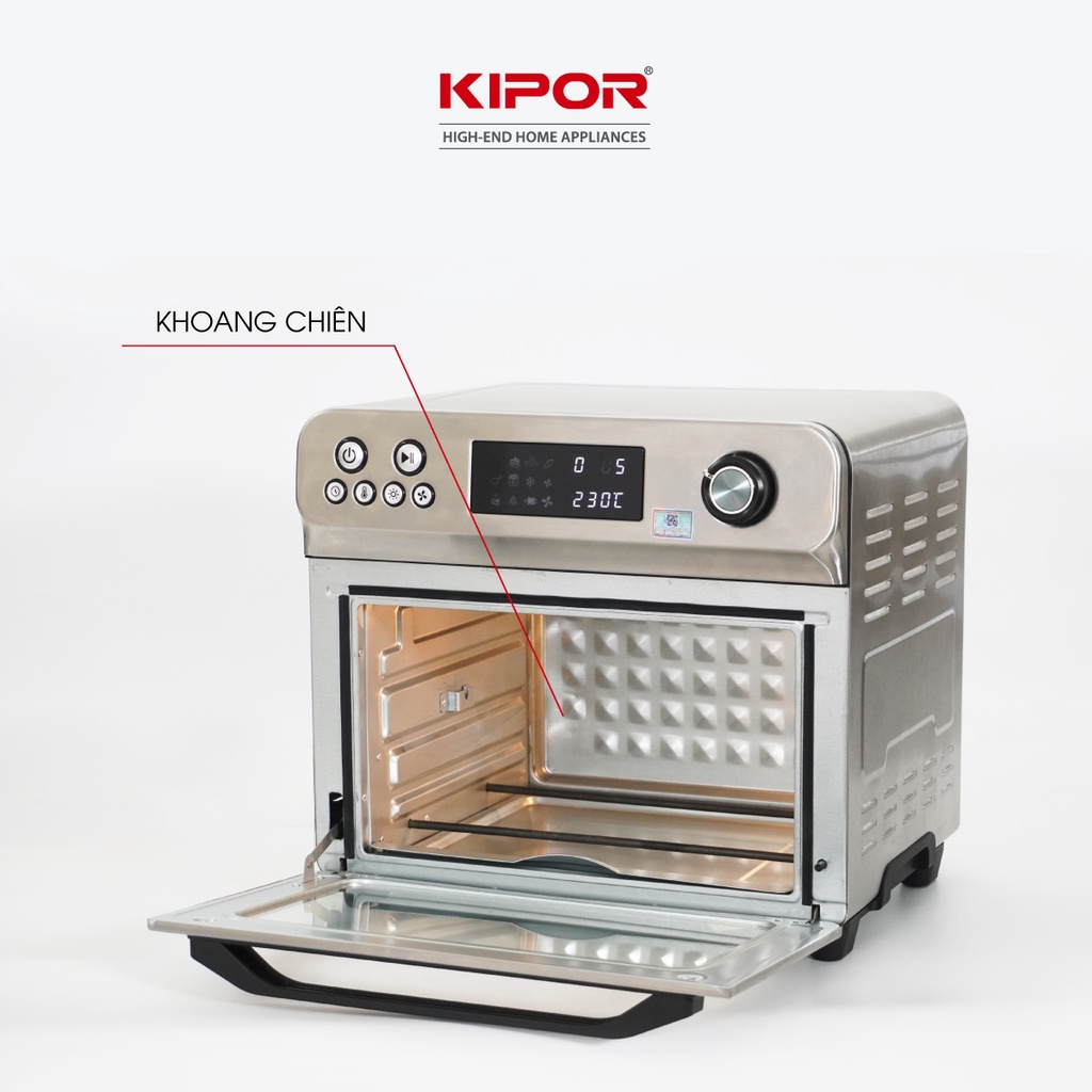 Mô tả Nồi chiên không dầu KIPOR KP-AF655-24L-Nướng 2 mặt trên dưới RAPID AIR đối lưu-Thân inox304-Bảo hành tại nhà 12 tháng - 7