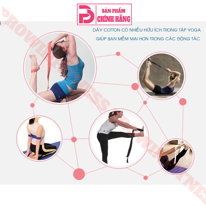 Ảnh Dây tập yoga cotton cao cấp 183*3.8cm Prowin Fitness hỗ trợ tập động tác uốn người khó 3