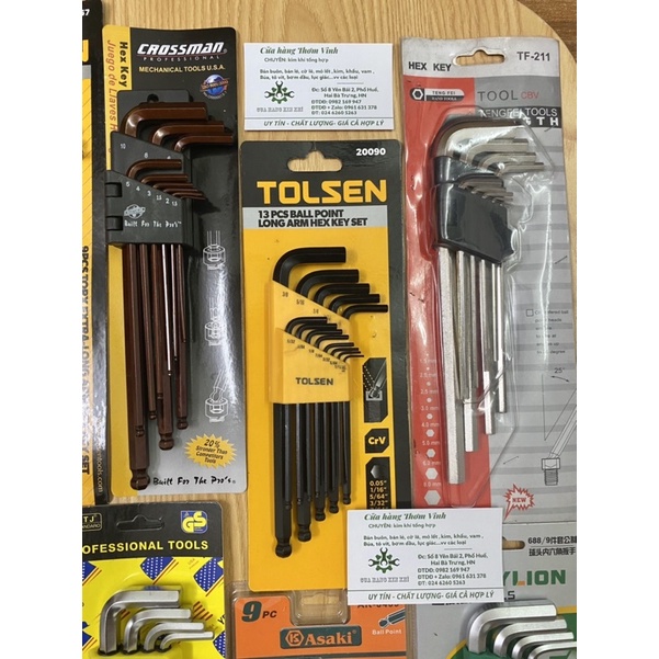 Bộ lục giác hoa thị các loại asaki/ kasaki/ kingtoni/goodman/ crossman/tolsen/berylion/yeti/ top