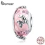 Phụ Kiện Hạt Trang Sức Bamoer SCC1285 Bằng Bạc S925 Hình Cánh Bướm Đính Hạt Pha Lê Phong Cách Châu Âu DIY