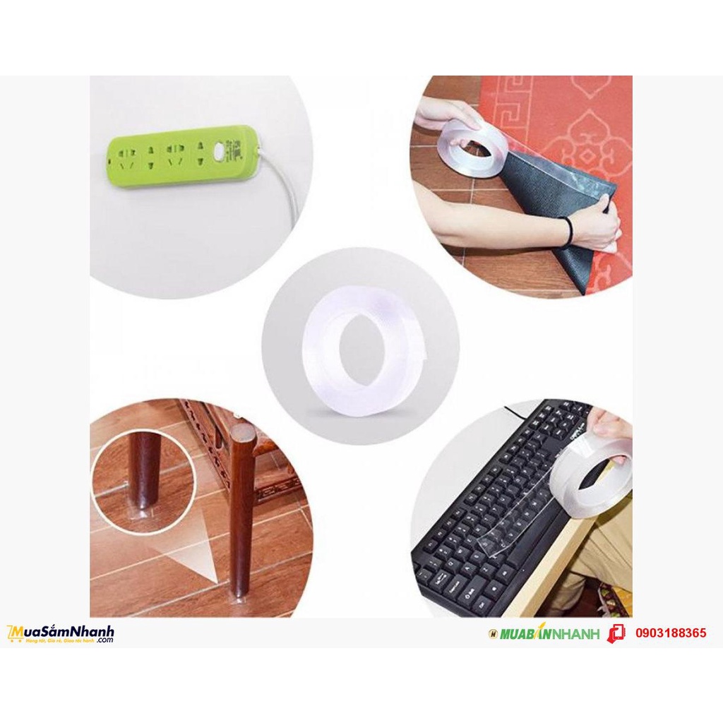 Băng keo 2 mặt Đa năng Siêu Dính chống nước Tái sử dụng