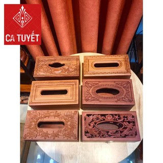 Hộp đựng giấy ăn  GỖ CAO CẤP VẦY SIZE 22CM