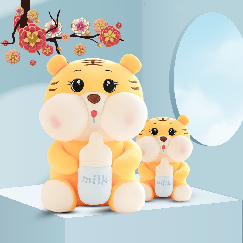 Gấu Bông Hổ Baby, Heo Cute Hột Me Ôm Bình Sữa Dễ Thương Ôm Ngủ Mềm Mại Babi Mama G04