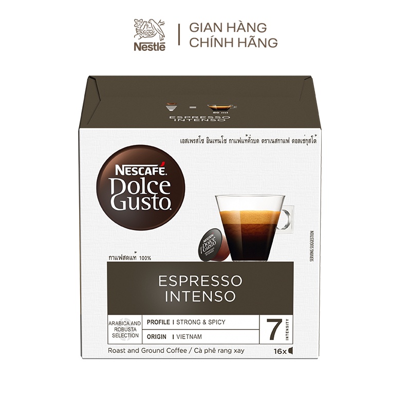 Cà phê đen rang xay Nescafé Dolce Gusto - Espresso Intenso hộp 96g (16 viên nén)
