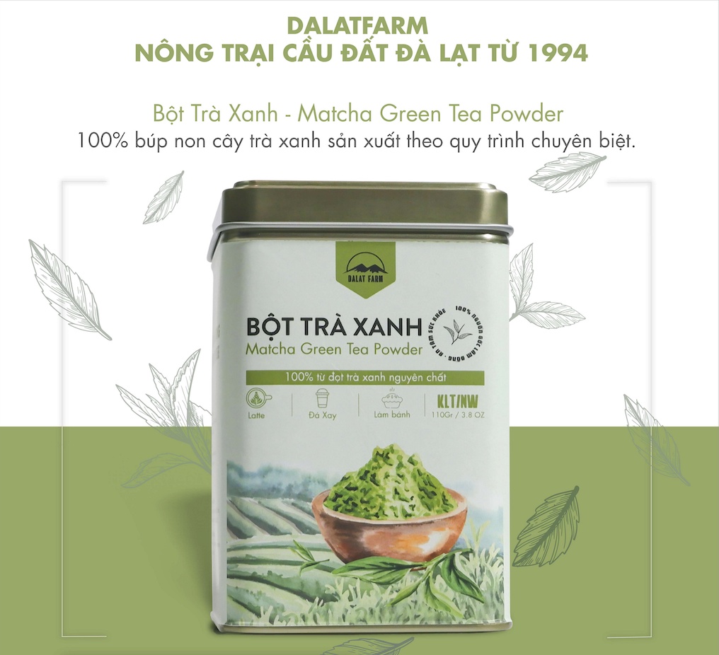 Mô tả Bột Matcha Trà Xanh Dalat Farm - Hộp 110Gr - 1